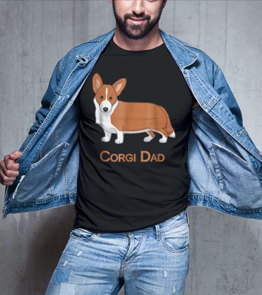 Corgi Dad Red Cardigan Welsh Dog Lovers 76 T-Shirt