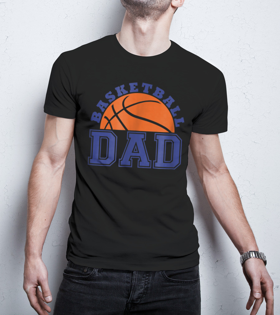 Basketball Dad Orange And Blue Basketball T-Shirt