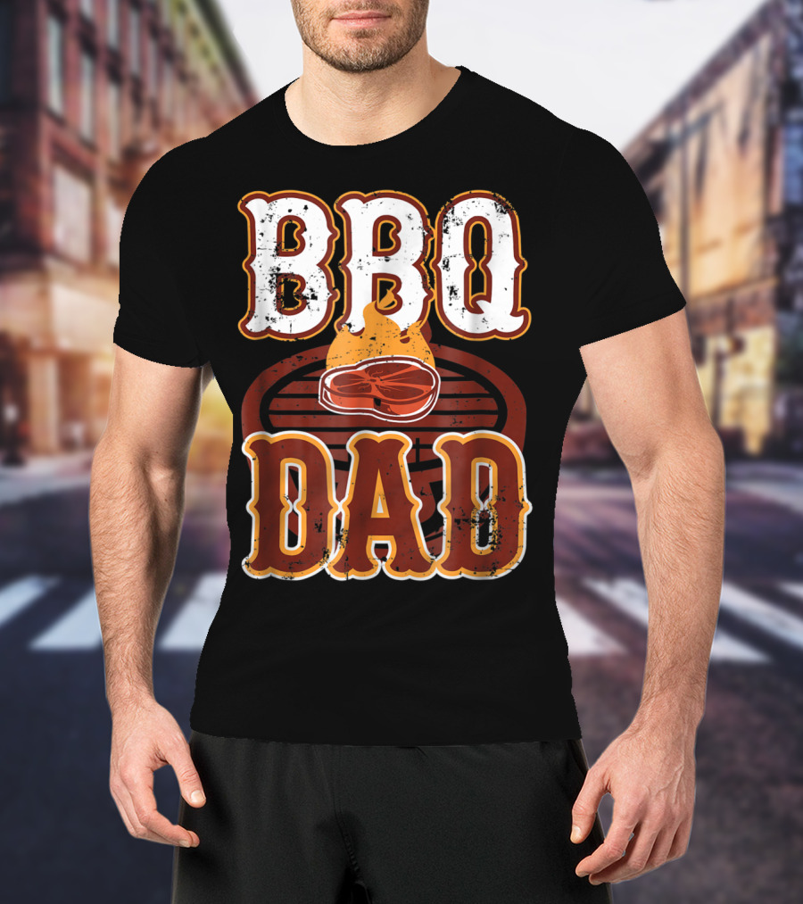 BBQ Dad Steak Grilling Flame Barbecue Dad T-Shirt