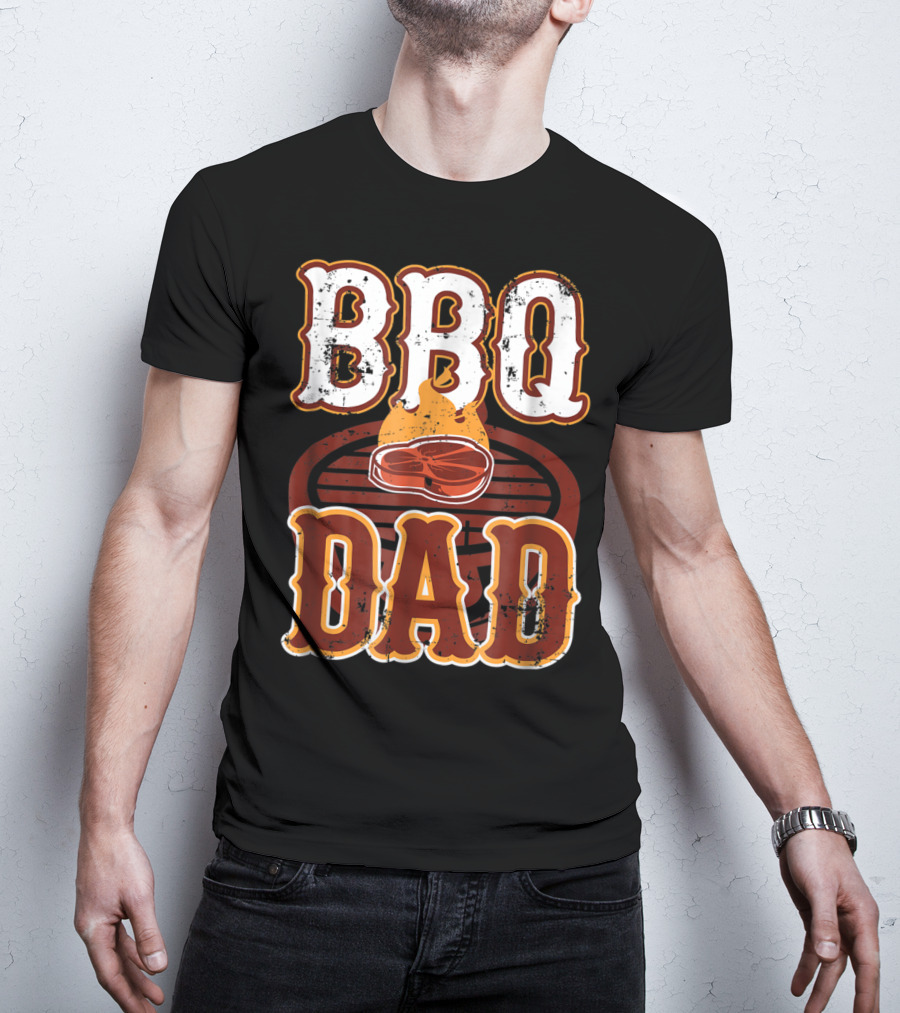 BBQ Dad Steak Grilling Flame Barbecue Dad T-Shirt