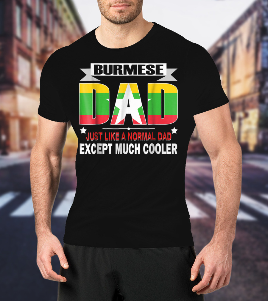 Burmese Dad Just Like A Normal Dad Except Much Cooler Flag76 T-Shirt