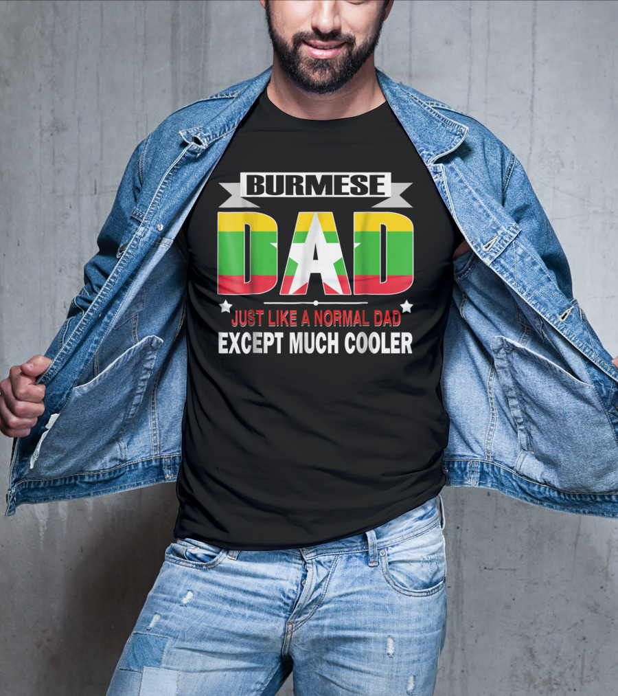Burmese Dad Just Like A Normal Dad Except Much Cooler Flag76 T-Shirt