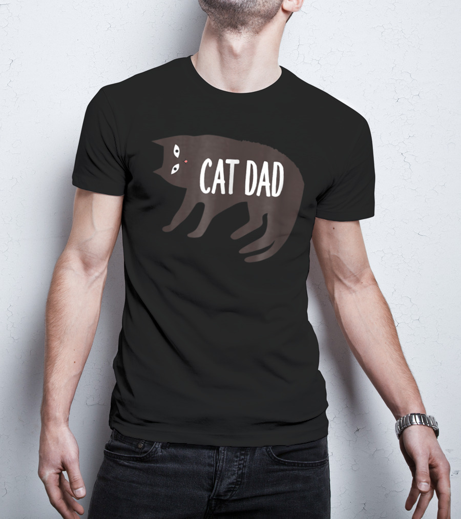 Cat Dad Cat Lovers Cat Owners Black Cat T-Shirt