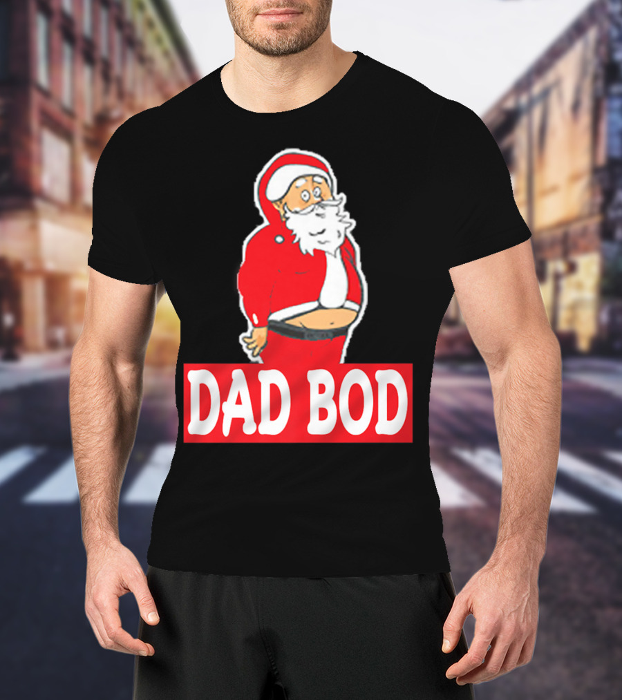 Dad Bod Funny Christmas Santa Belly UglyParty45 T-Shirt