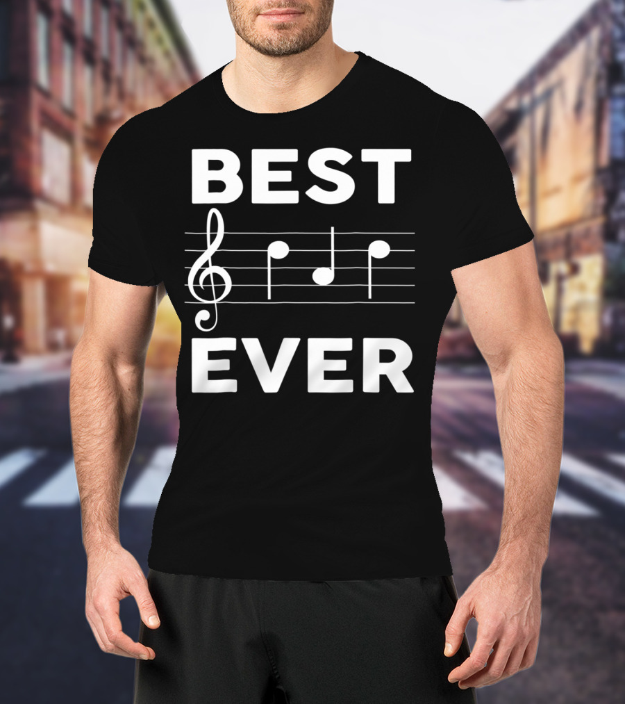 Best Music Dad Ever Best Ever Musician Piano Guitar Player T-Shirt