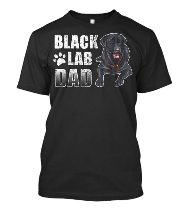 Black Lab Dad Dog Paw Print Graphic For T-Shirt
