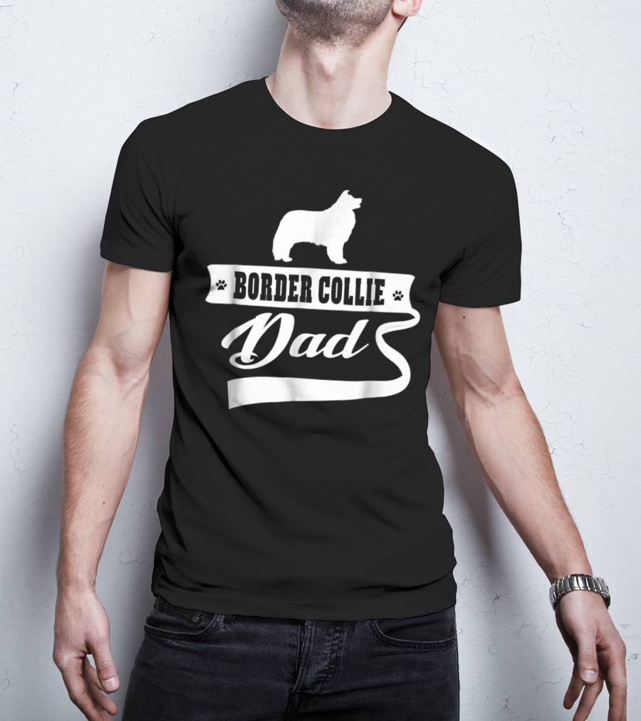 Border Collie Dad Dog Mens Animal Dogs T-Shirt