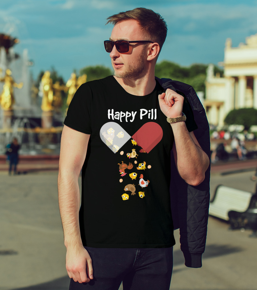 Happy Pill Chickens Capsule Fun T-Shirt