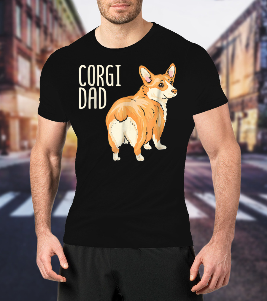 Corgi Dad Cute Dog Pet Owner Adopt Rescue T-Shirt