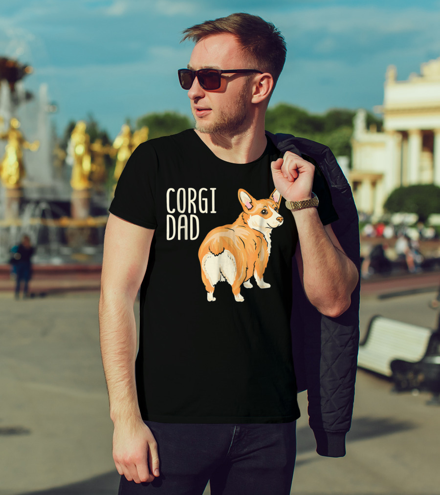 Corgi Dad Cute Dog Pet Owner Adopt Rescue T-Shirt