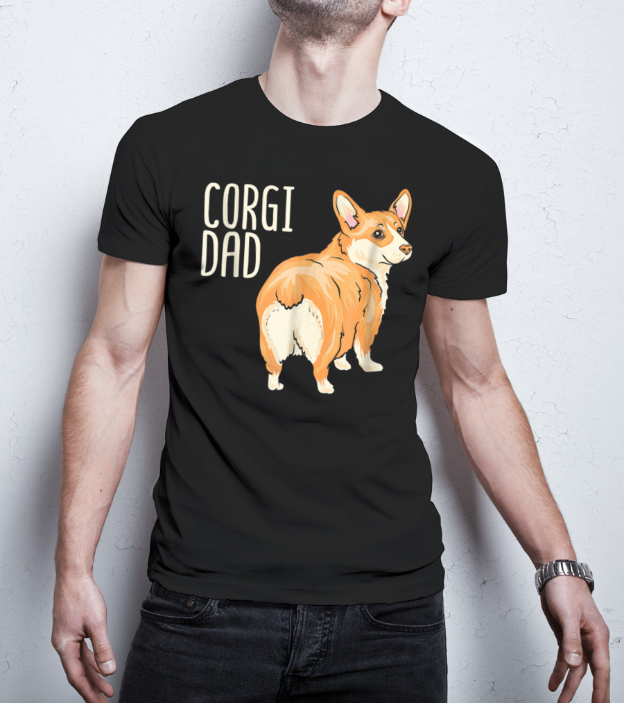 Corgi Dad Cute Dog Pet Owner Adopt Rescue T-Shirt