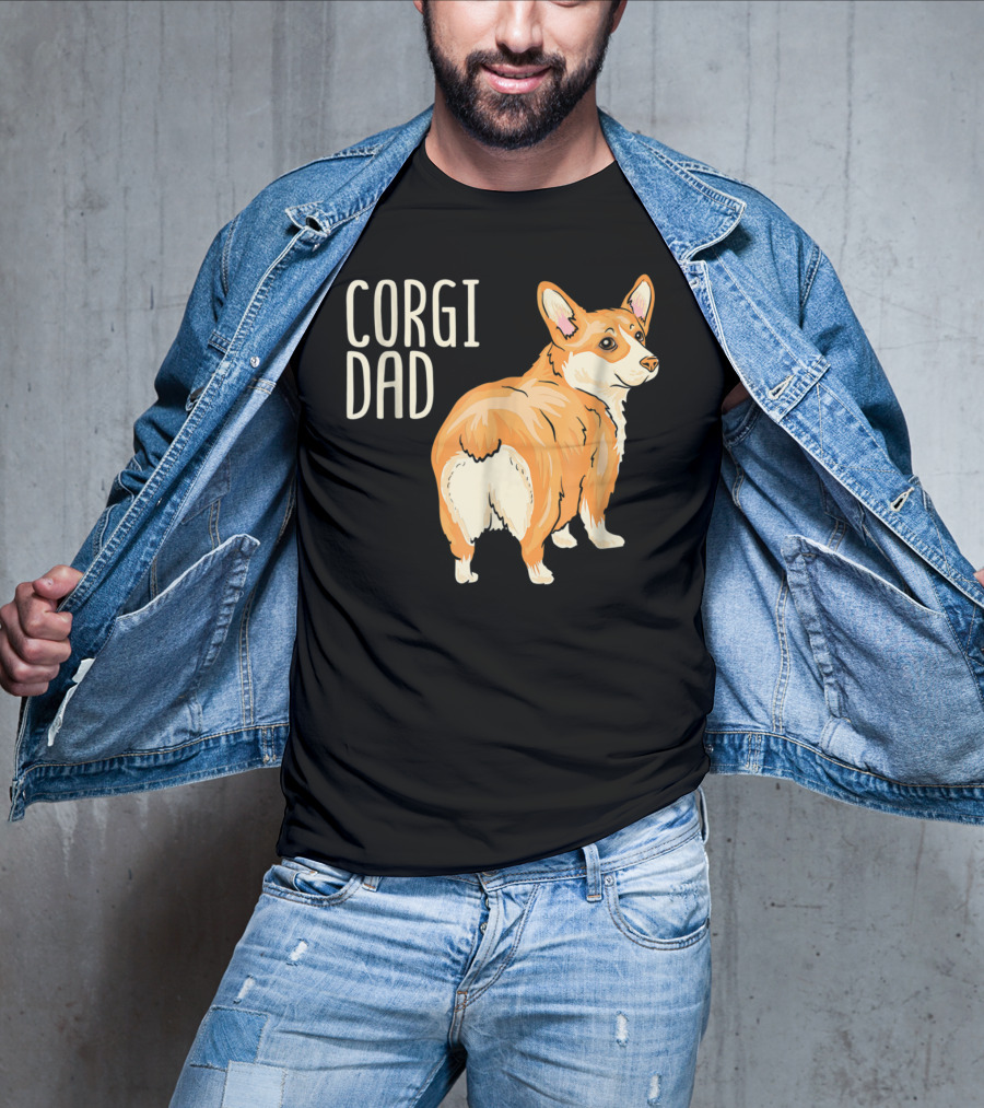 Corgi Dad Cute Dog Pet Owner Adopt Rescue T-Shirt