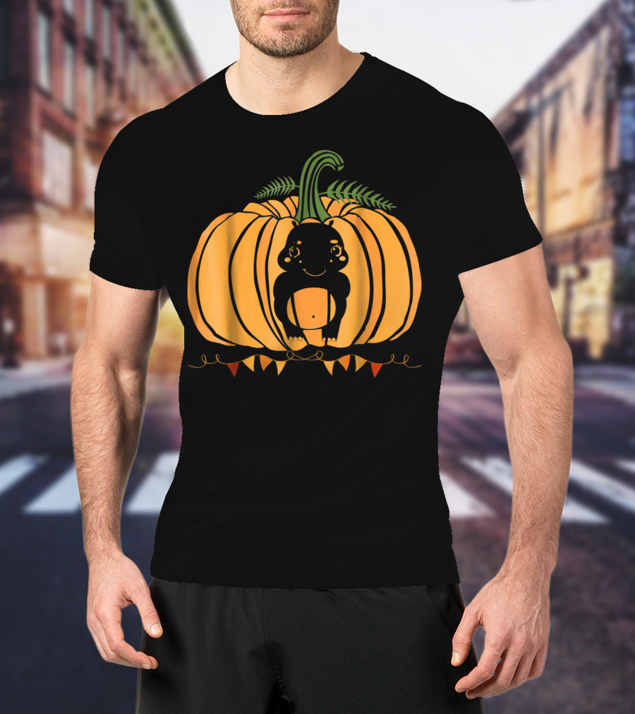 Cute Hippo Halloween Pumpkin Dad Mom81 Festive T-Shirt