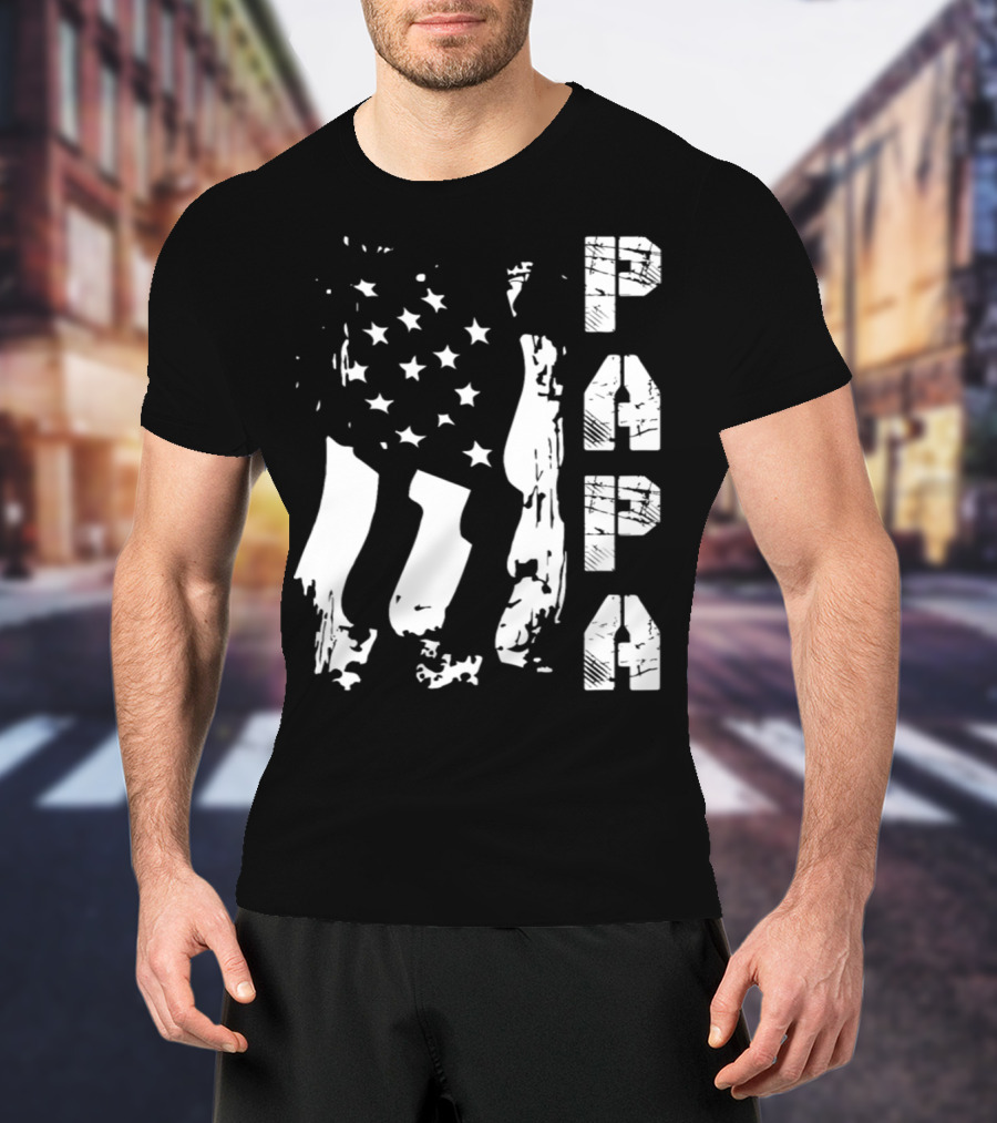 Papa Flag Father's Day S61 USA T-Shirt
