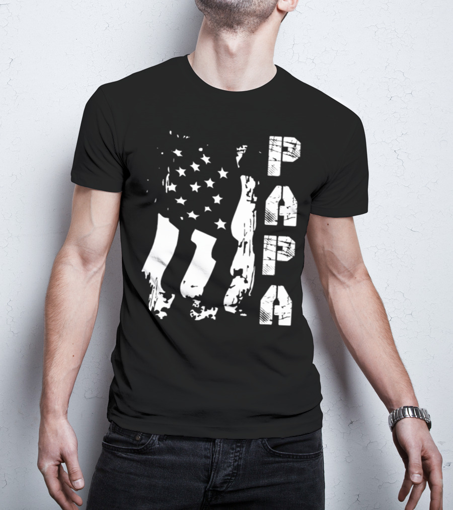 Papa Flag Father's Day S61 USA T-Shirt