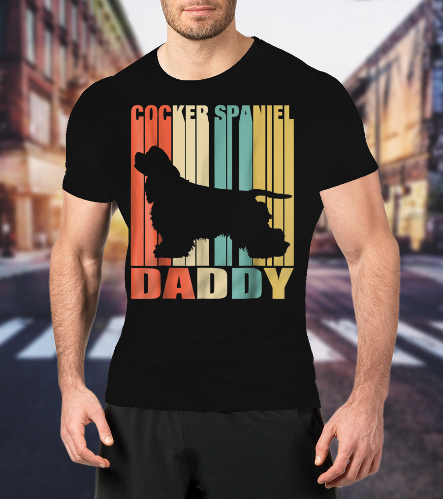 Cocker Spaniel Daddy Vintage Dog42 Love T-Shirt