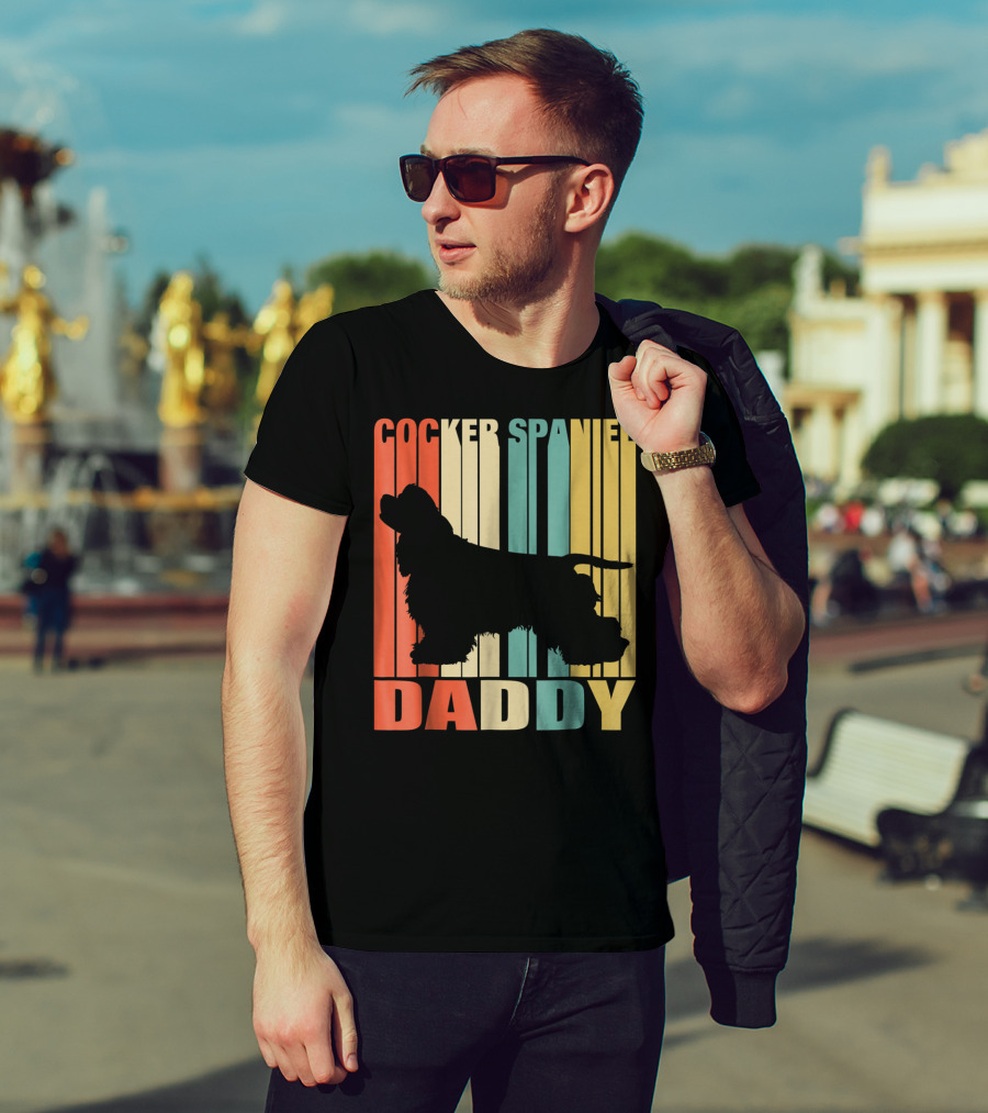 Cocker Spaniel Daddy Vintage Dog42 Love T-Shirt