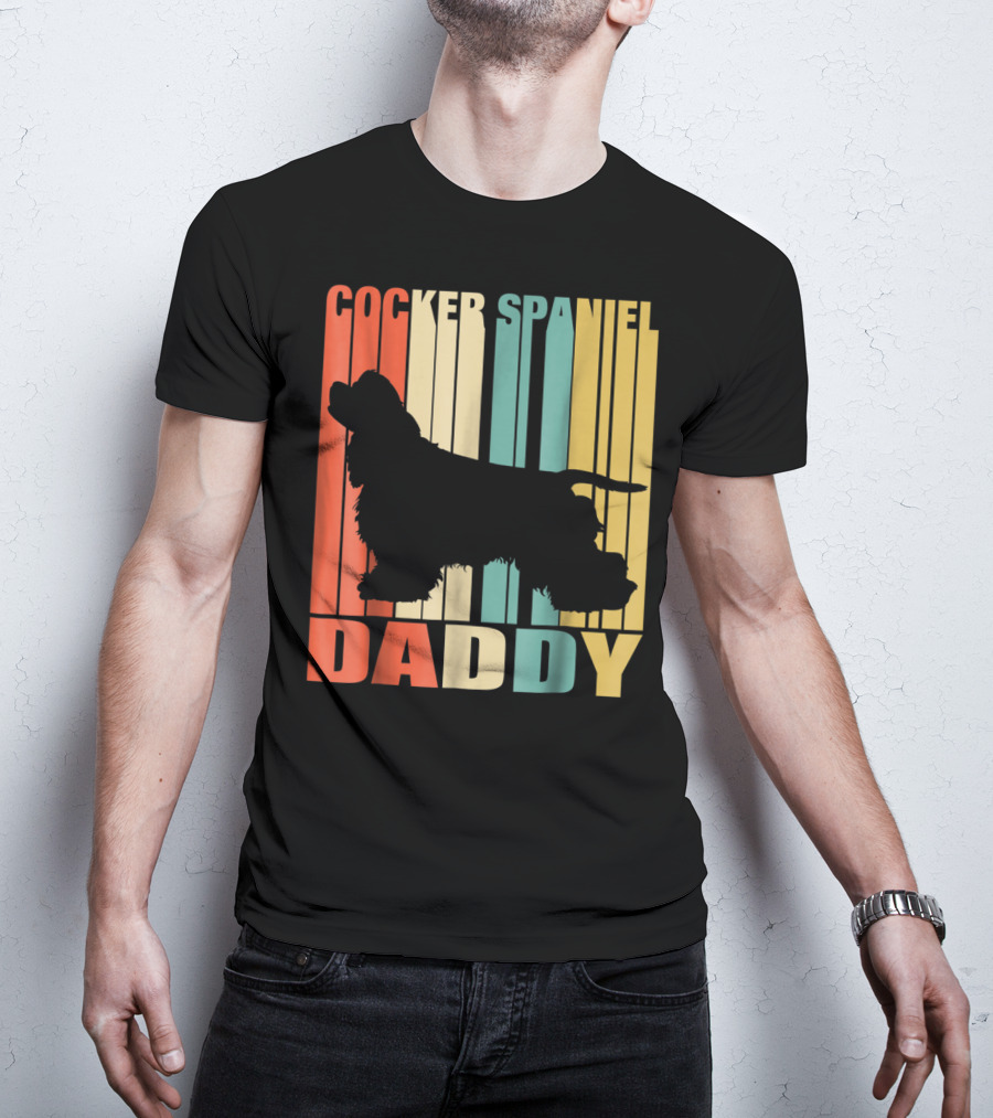 Cocker Spaniel Daddy Vintage Dog42 Love T-Shirt