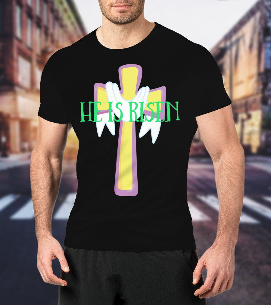 Easter He Is Risen Christian Cross Jesus Pastor Dad51 T-Shirt