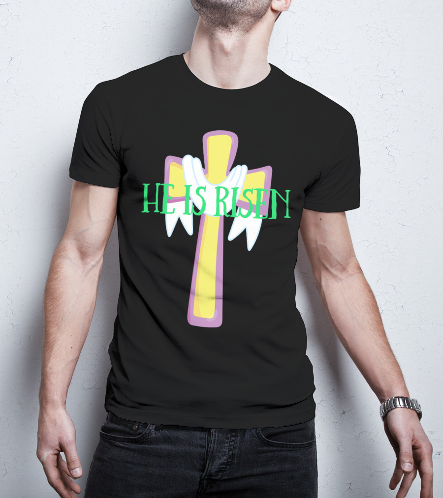 Easter He Is Risen Christian Cross Jesus Pastor Dad51 T-Shirt