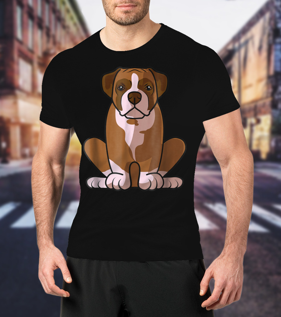 Boxer Dog Sitting Patiently For The Holidays T-Shirt