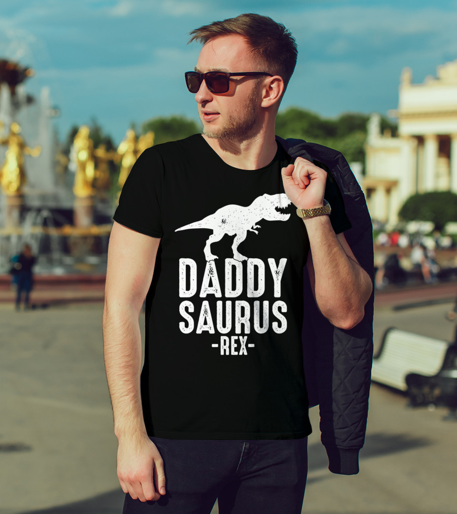 Daddysaurus Rex Daddy Dinosaur Pun T-Shirt