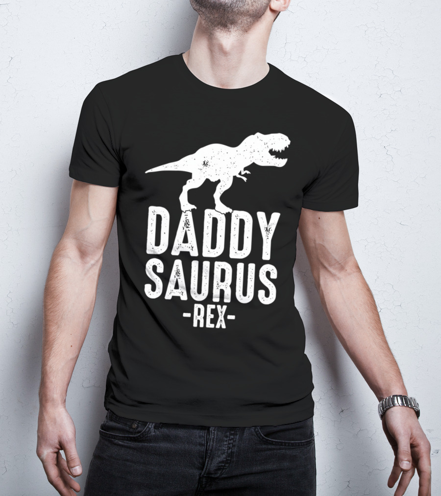 Daddysaurus Rex Daddy Dinosaur Pun T-Shirt