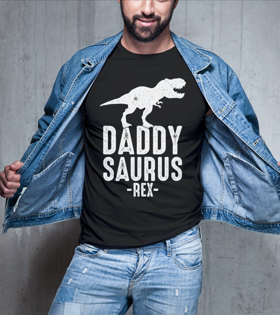 Daddysaurus Rex Daddy Dinosaur Pun T-Shirt