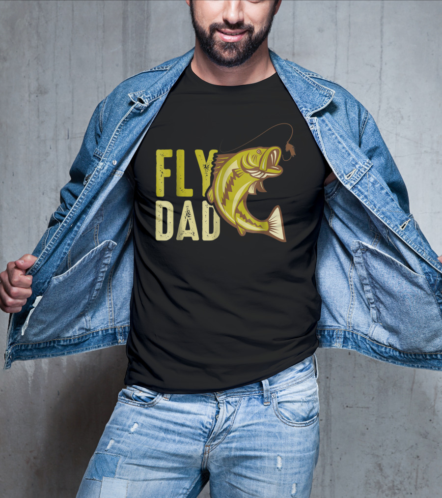 Fly Dad Bass Fishing Fisherman T-Shirt