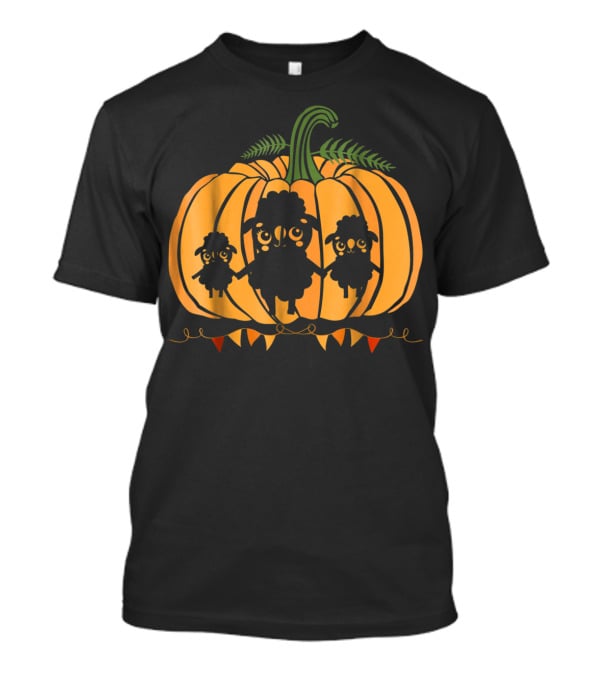 Cute Sheep Family Halloween Pumpkin Dad Mom85 T-Shirt