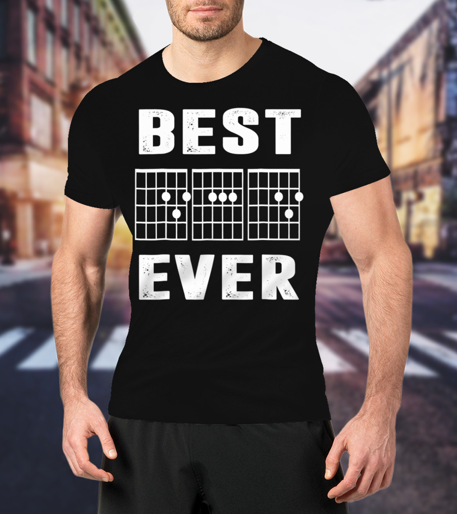 Best Dad Ever Guitar Musician Chord Chart T-Shirt