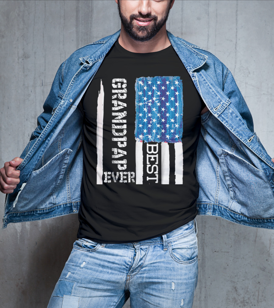 Best Grandpap Ever Distressed American Flag Design 68 T-Shirt