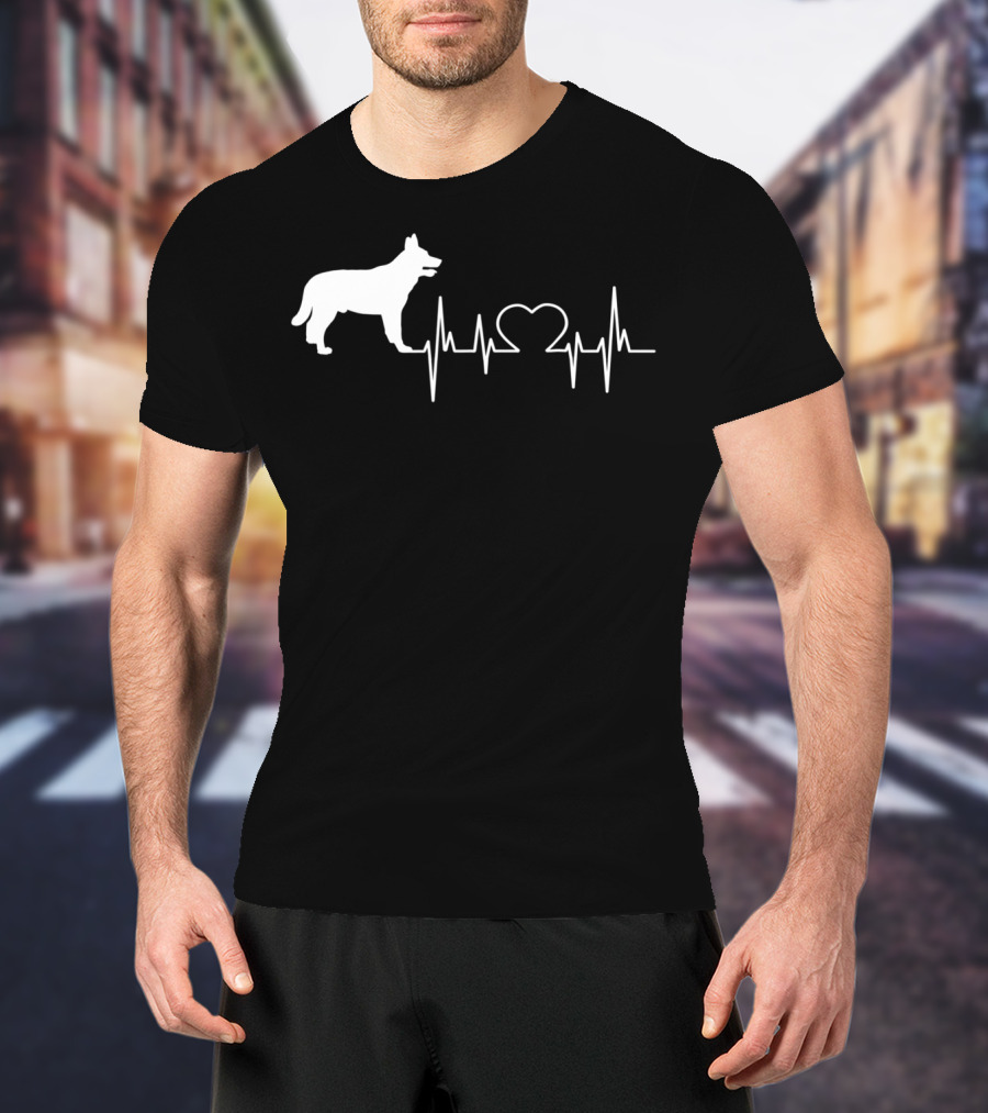 Blue Heeler Heartbeat Silhouette 28 T-Shirt