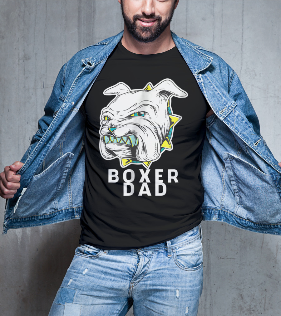 Boxer Dad Dog Lover Fierce Bulldog T-Shirt