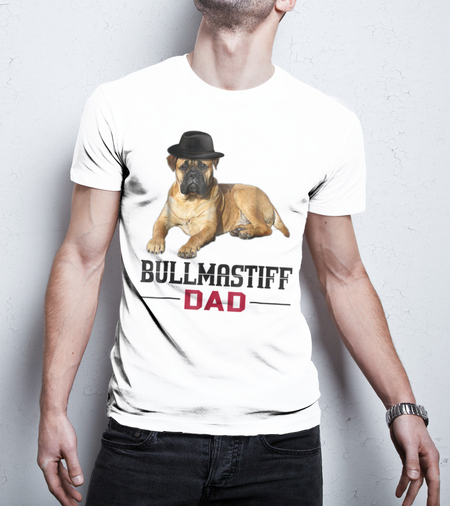Bullmastiff Dad With Dog Lovers Hat T-Shirt