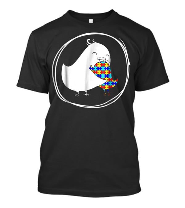 Chicken Embrace Autism Puzzle Pattern Awareness T-Shirt