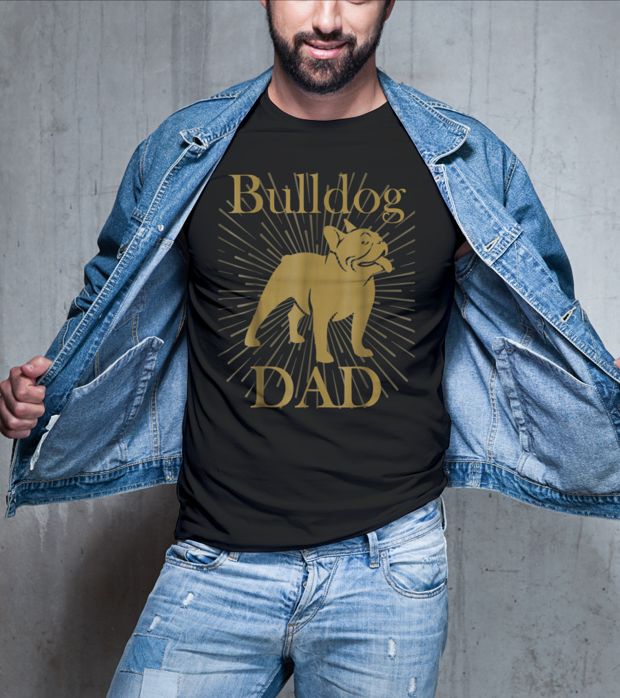 Bulldog Dad With Radiant Dog58 T-Shirt