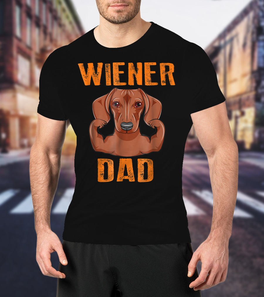 WIENER DAD Dachshund Muscle T-Shirt