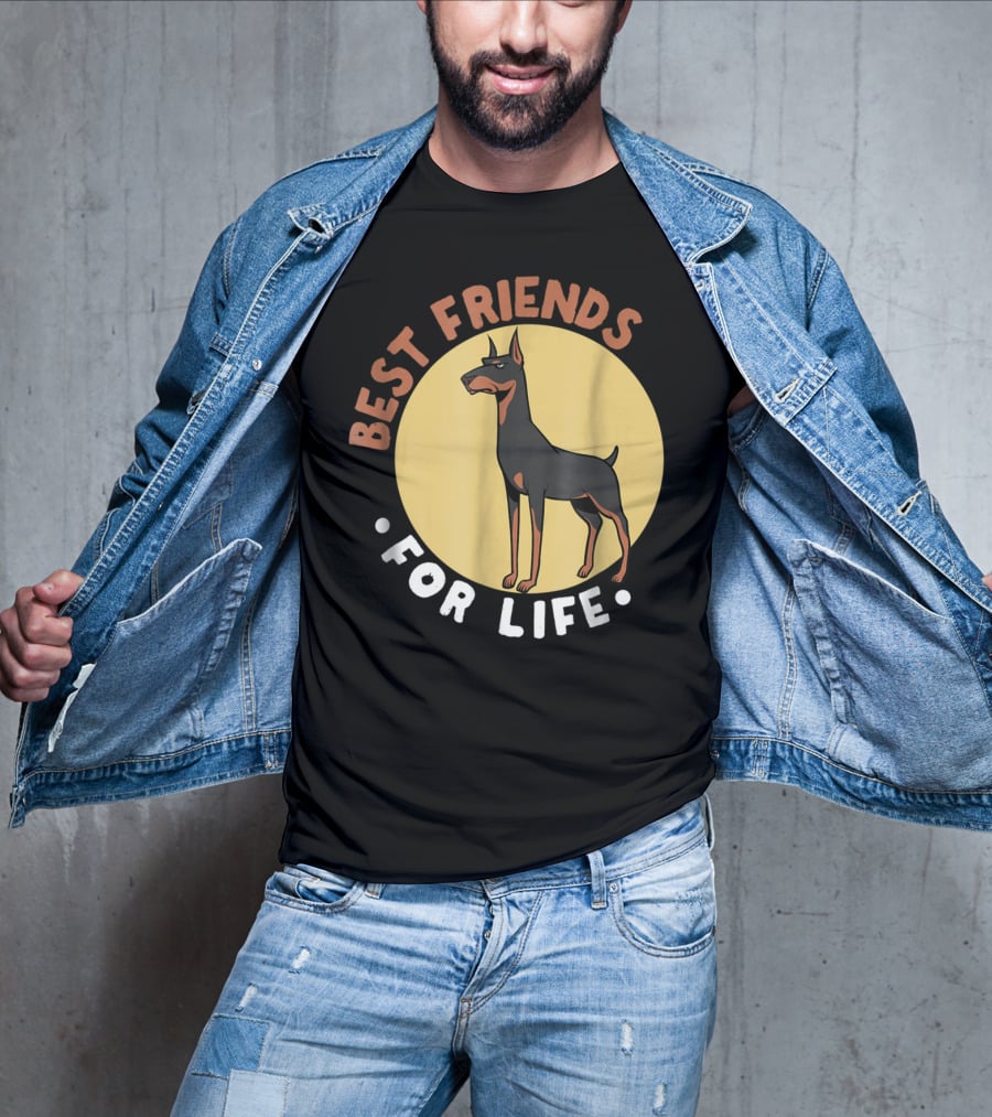 Best Friends For Life Doberman Dad Funny Pinscher 52 T-Shirt