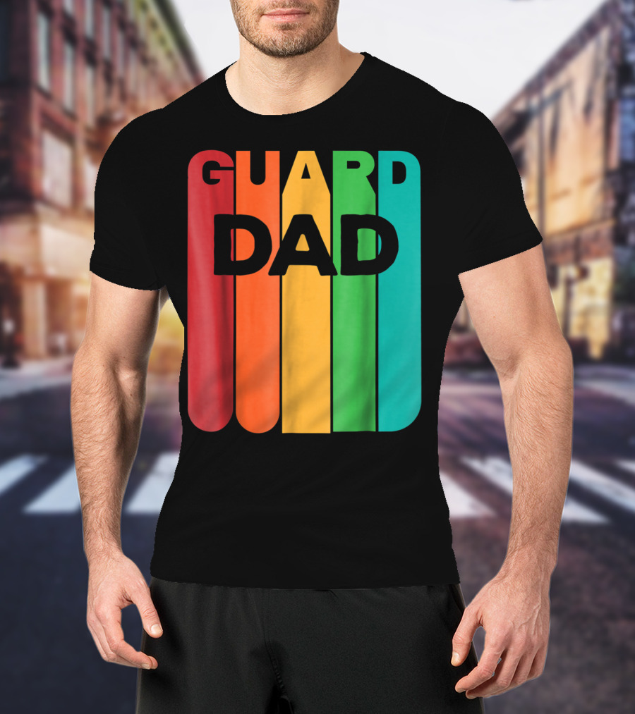 Color Guard Dad Rainbow Stripes T-Shirt