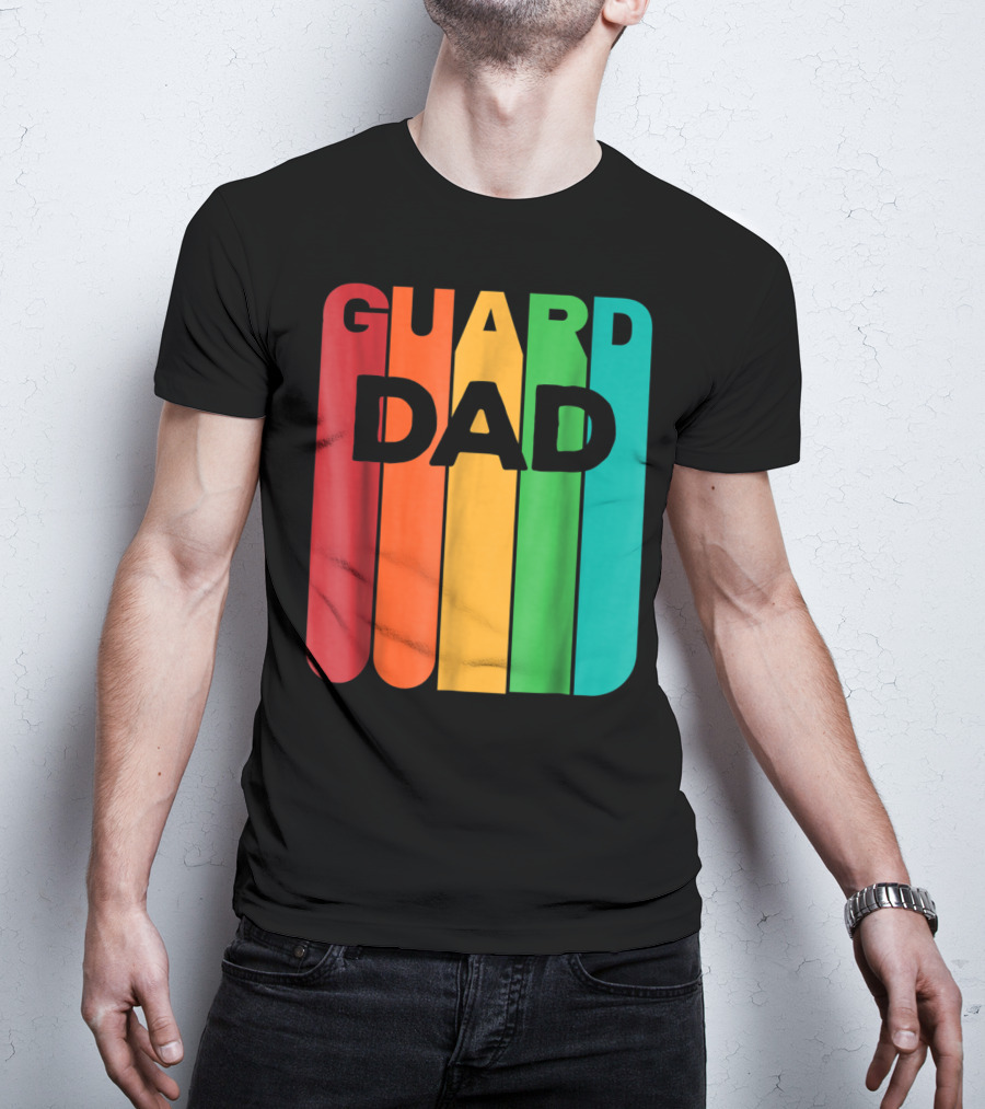 Color Guard Dad Rainbow Stripes T-Shirt