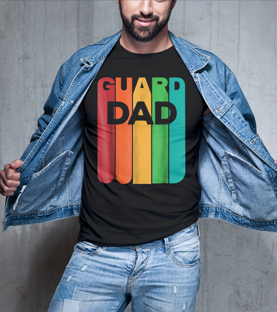 Color Guard Dad Rainbow Stripes T-Shirt
