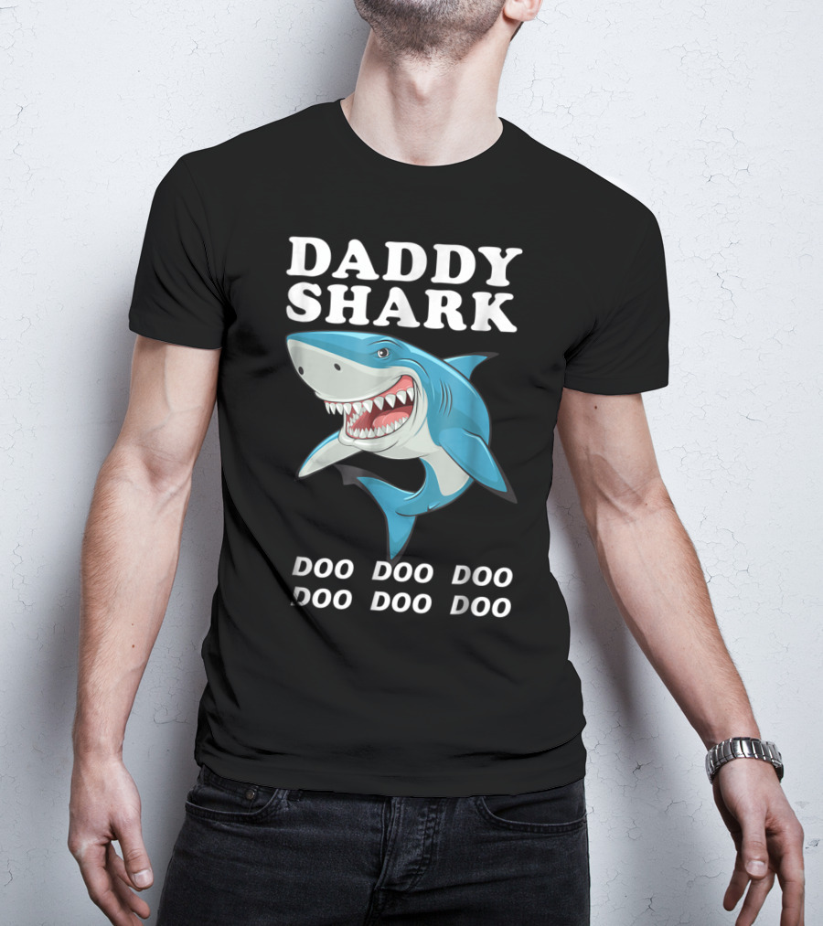 Daddy Shark Doo Doo Doo Funny Dad Shark Song T-Shirt
