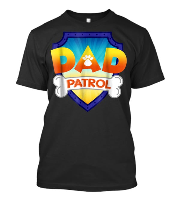 Paw Print Dad Patrol Shield Emblem T-Shirt
