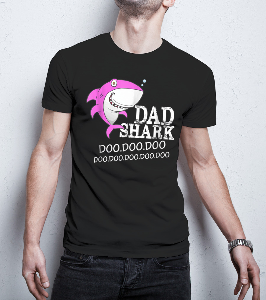 Dad Shark Doo Doo Doo Halloween Christmas Family Shark T-Shirt
