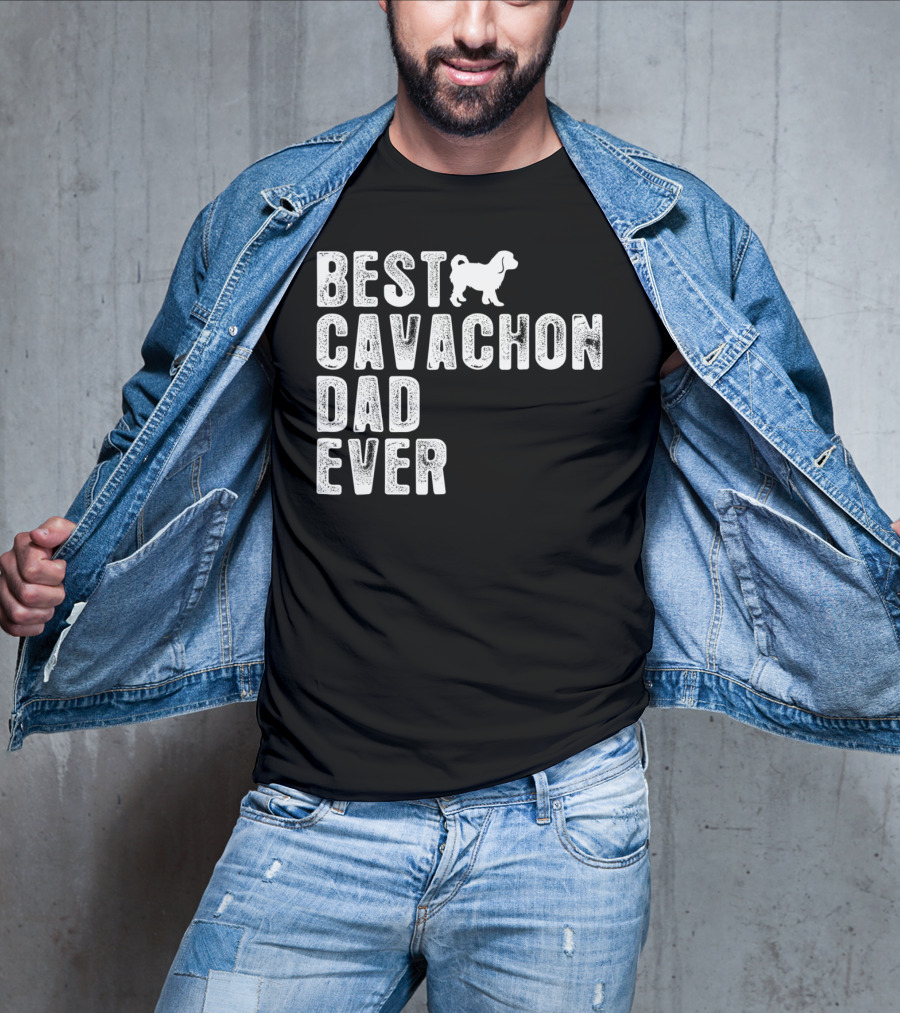 Best Cavachon Dad Ever Cavalier Bichon Mix T-Shirt