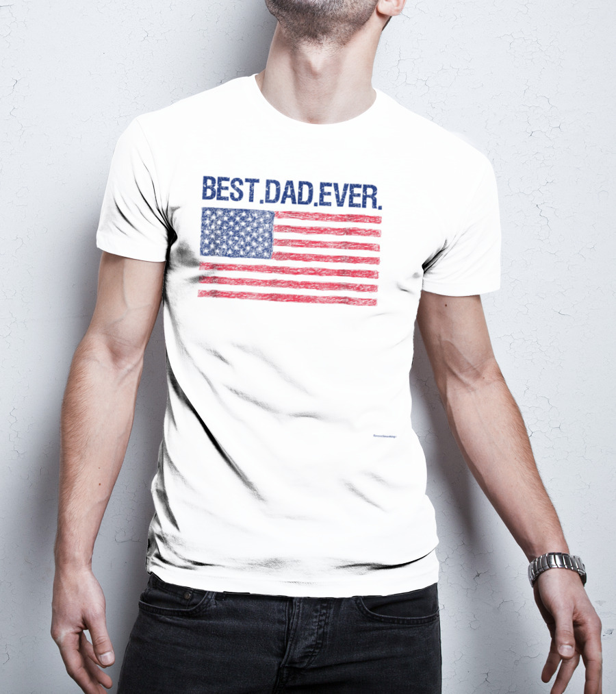 Best Dad Ever Cool Premium American Flag T-Shirt