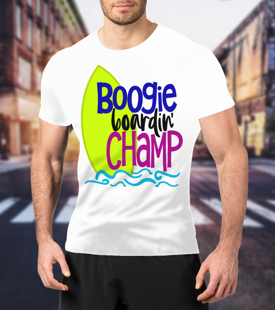 Boogie Boardin' Champ Surfing Summer Dad43 T-Shirt