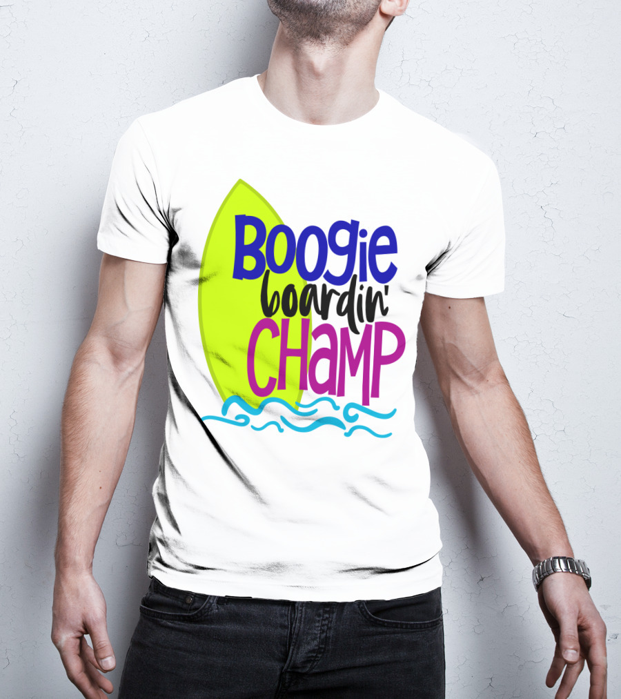 Boogie Boardin' Champ Surfing Summer Dad43 T-Shirt