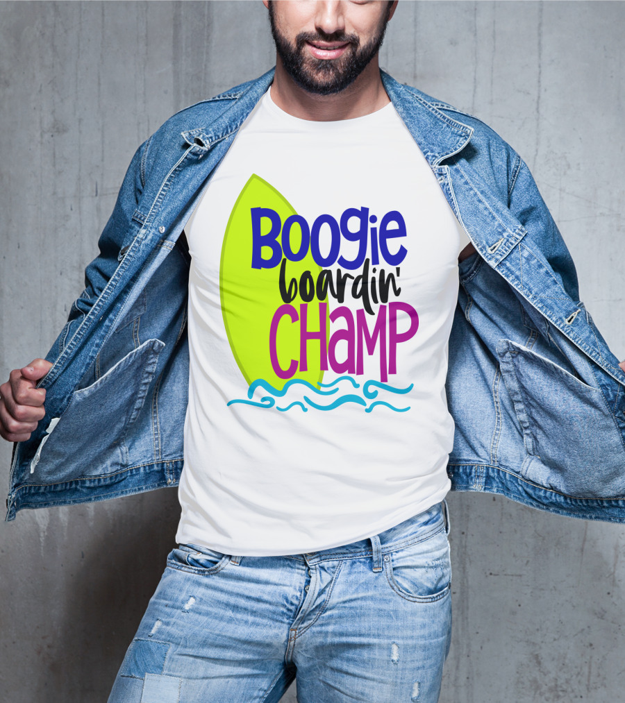 Boogie Boardin' Champ Surfing Summer Dad43 T-Shirt